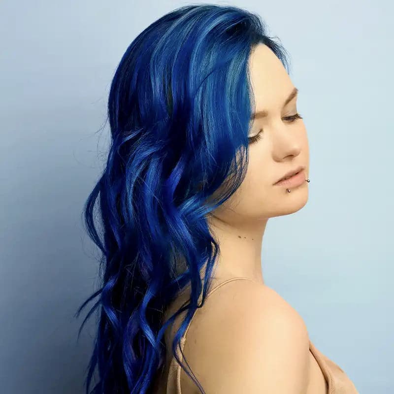 A Mix Blue Hair Colour